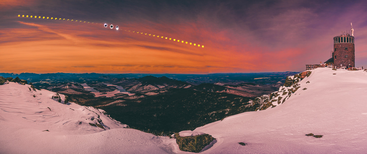 2024 Solar Eclipse Timelapse from Whiteface Mountain Panorama