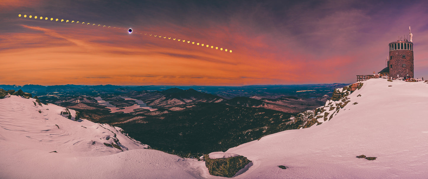 2024 Solar Eclipse Timelapse from Whiteface Mountain Panoramic View