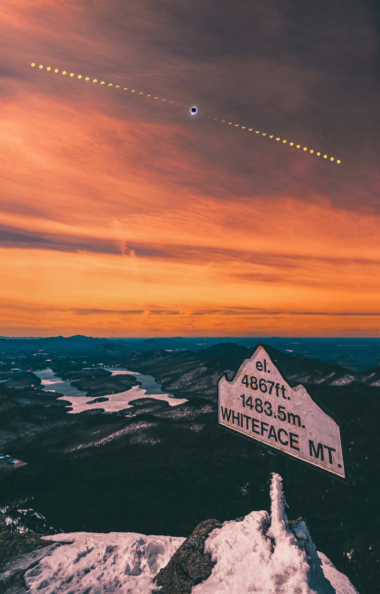 2024 Solar Eclipse Timelapse view from Whiteface