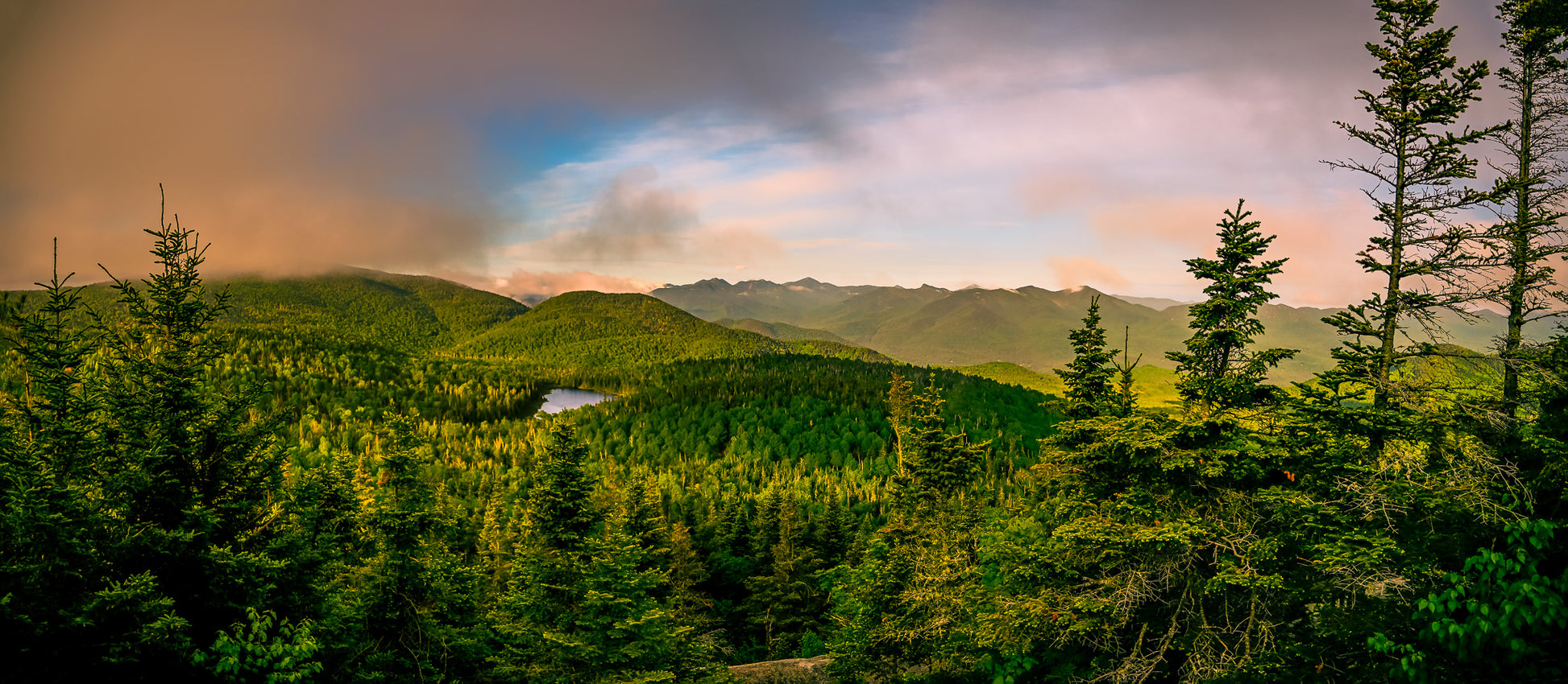sunrise over Lost Pond in the Adirondack mountains 