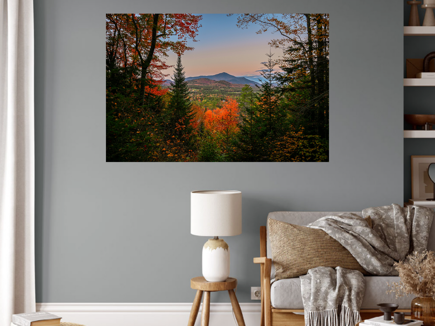 Print of fall in Lake Placid Adirondack Mountains 