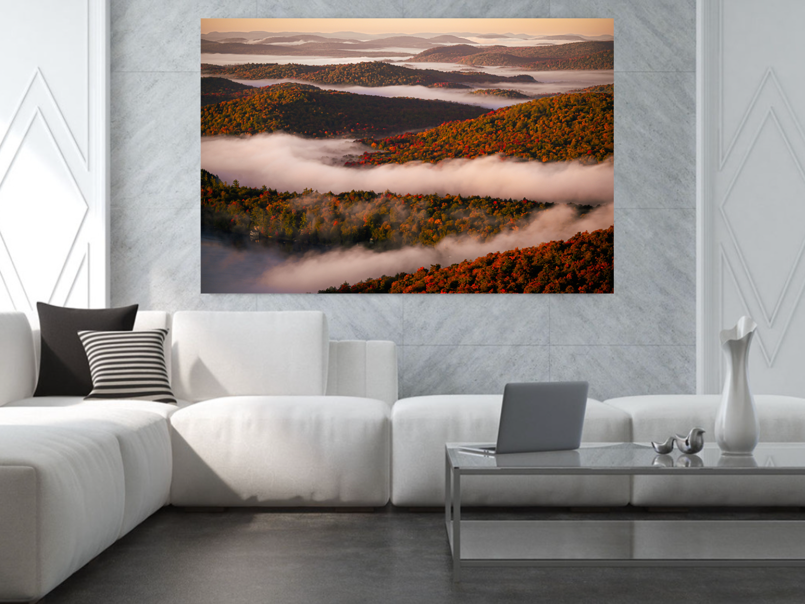Print of a Fall Inversion in the Adirondack Mountains 