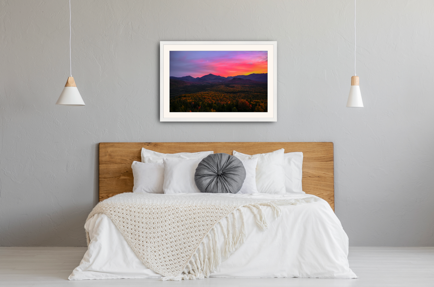 print of Crescent Moon Sunset over the McIntyre Range