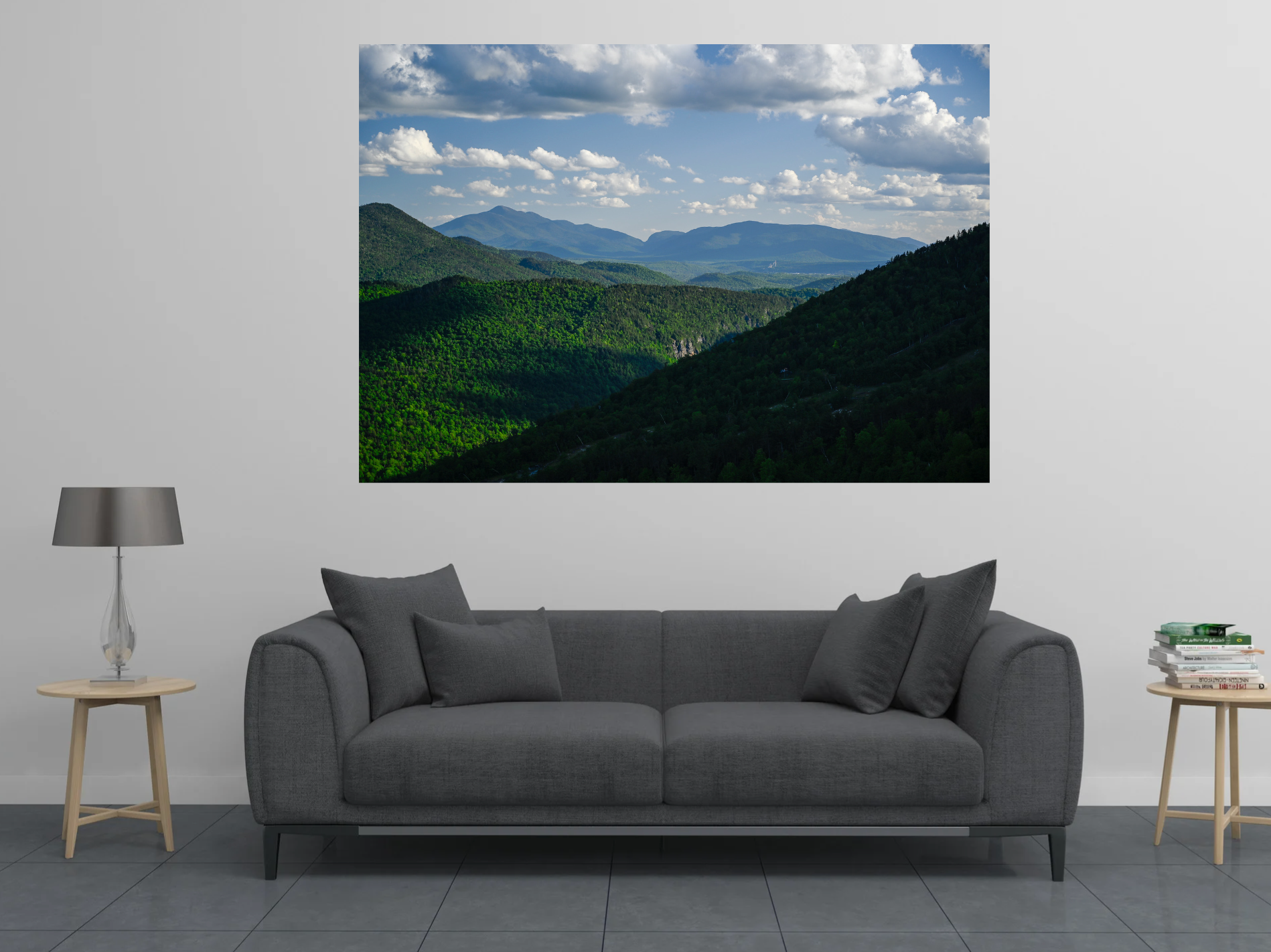 print of Lake Placid from Bear Den Mountain 