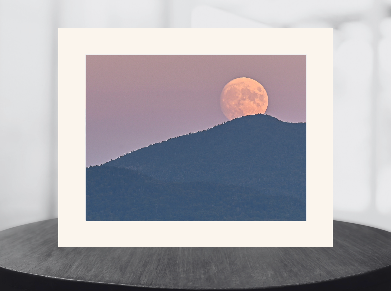 print of Harvest Moon Rising at Sunset