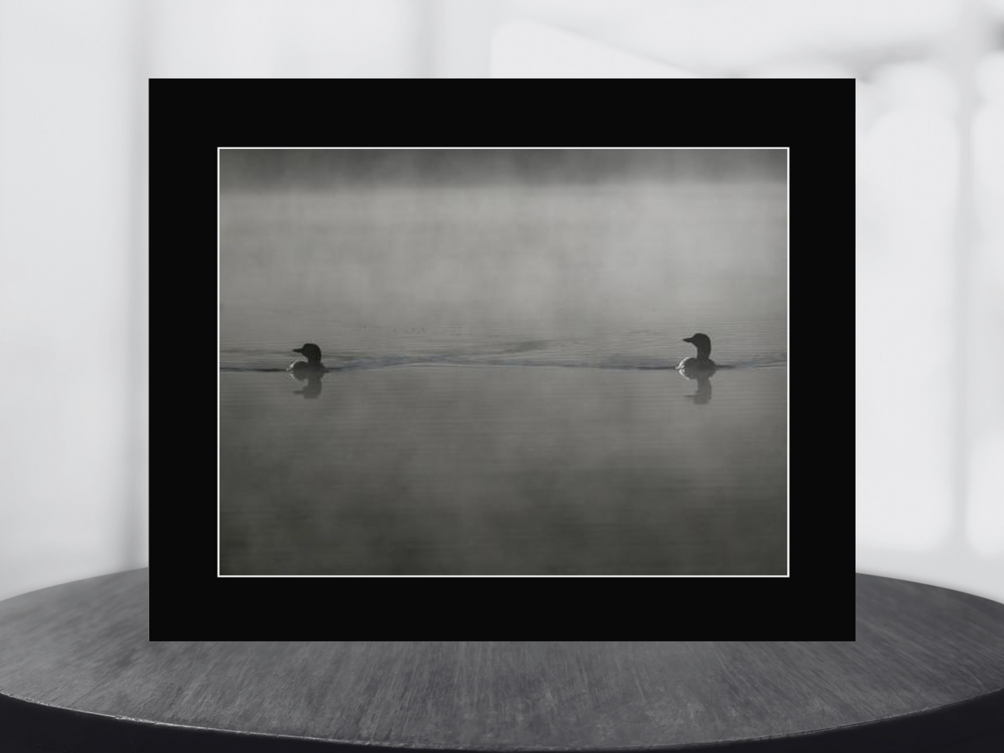 print of Loons in the Mist 