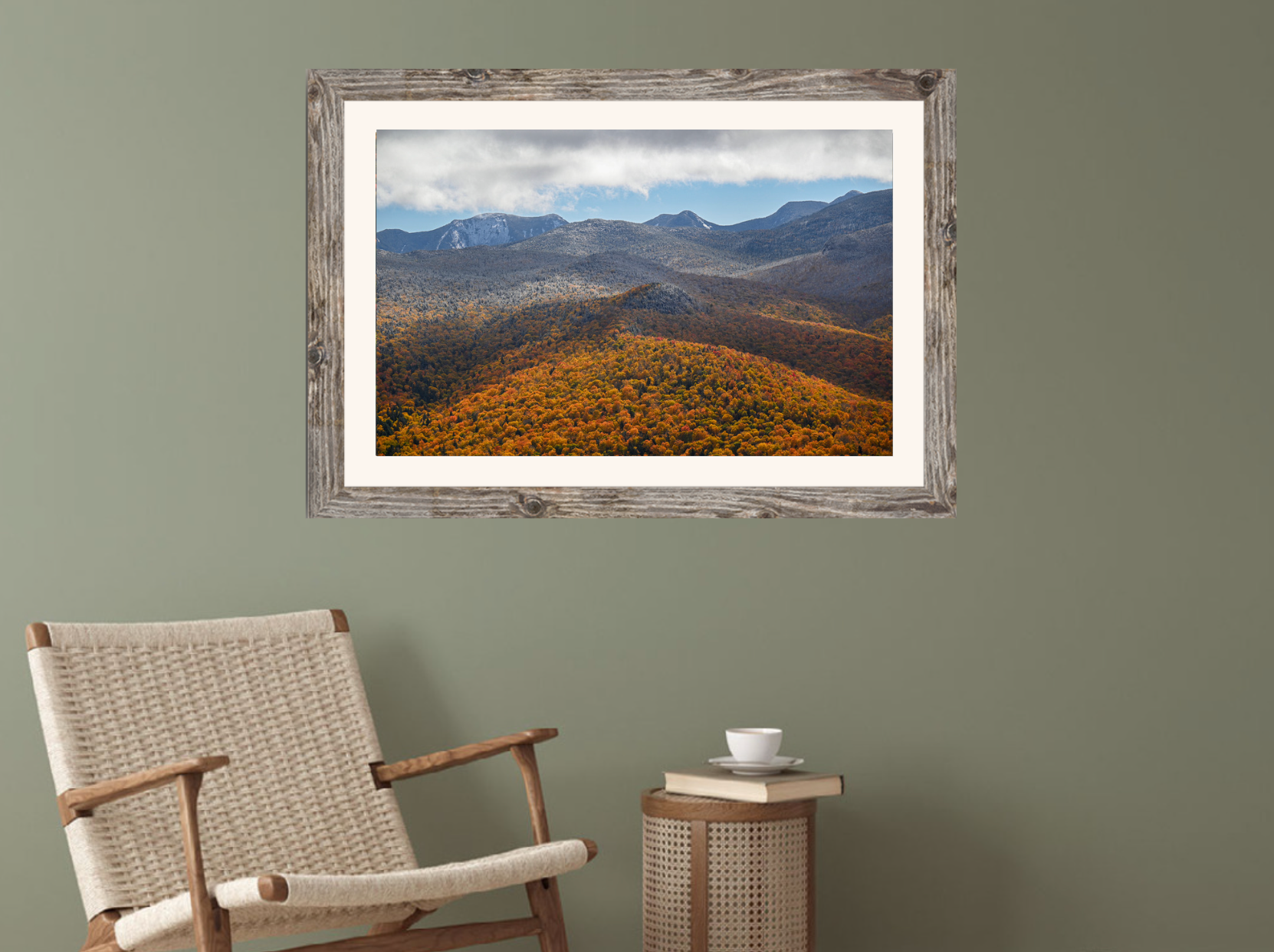 print of Peak Foliage over the High Peaks Adirondack Mountains 