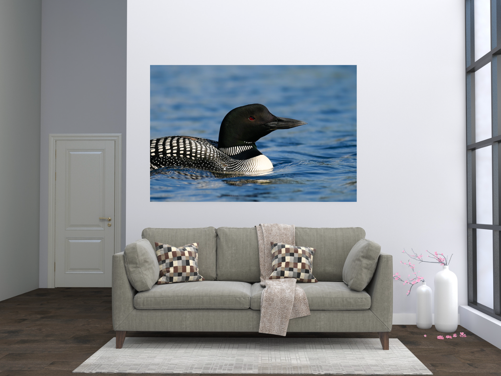 print of a Solitary Common Loon
