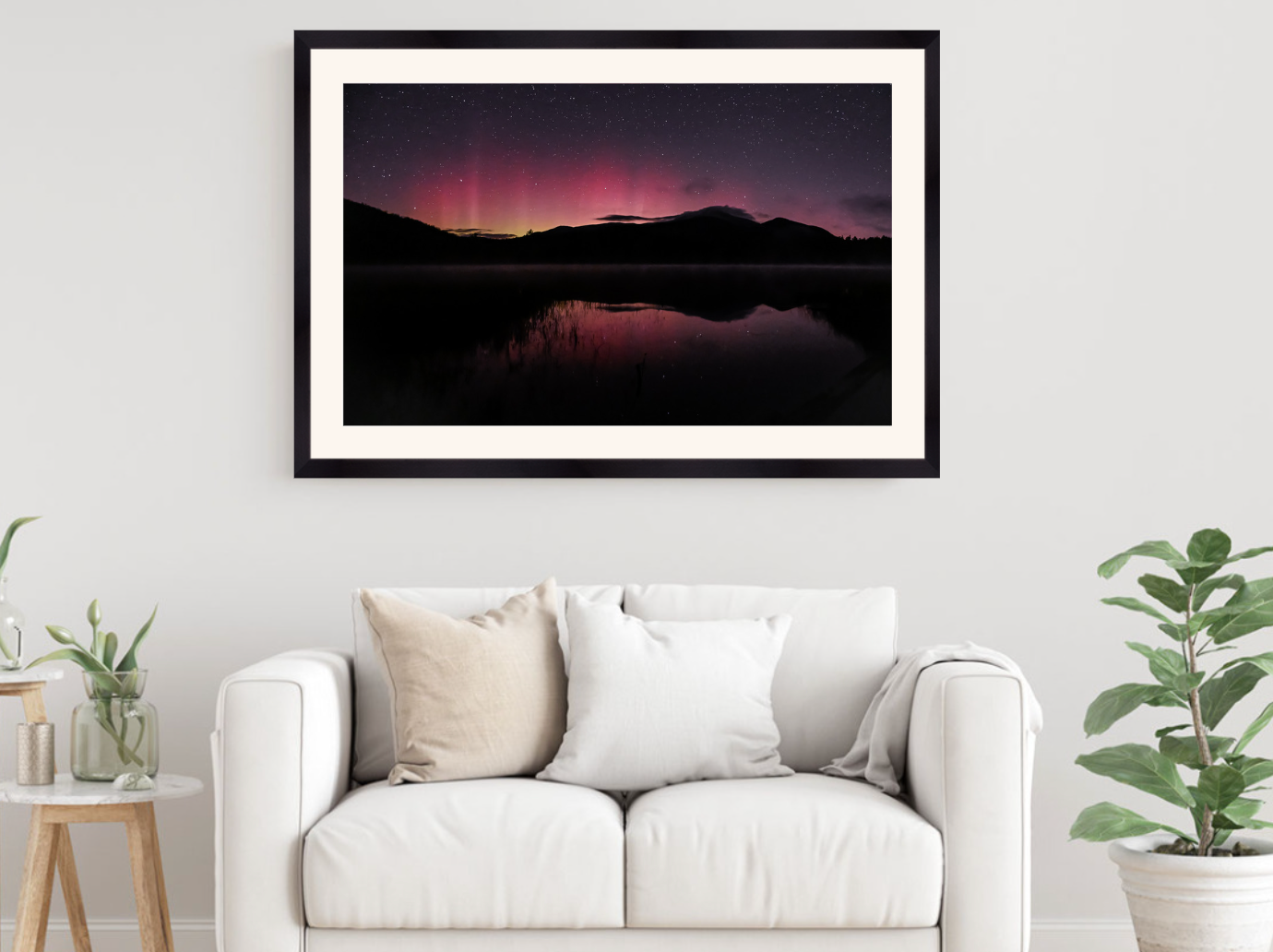 print of Northern Lights over Whiteface Mountain