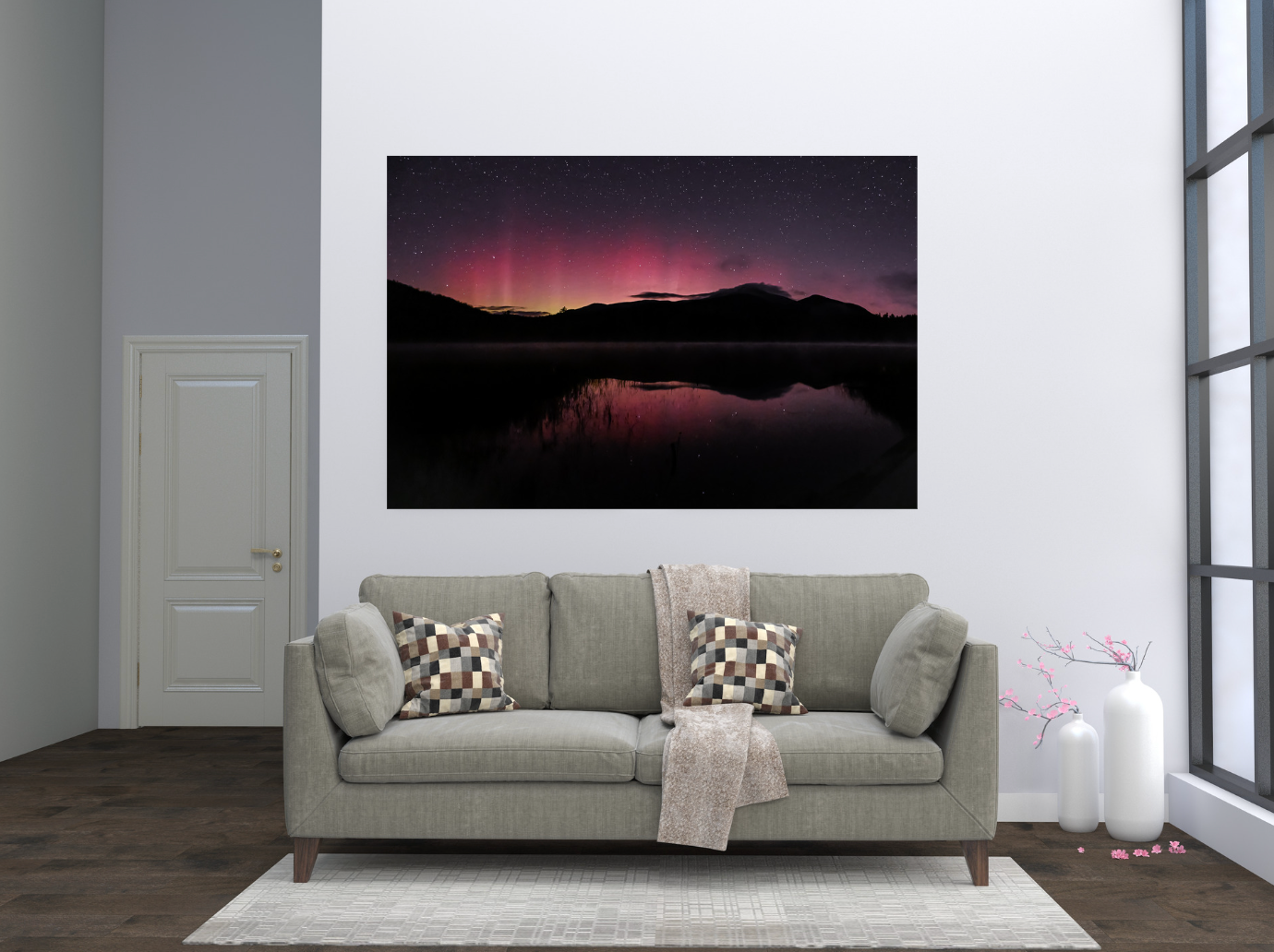 print of Northern Lights over Whiteface Mountain