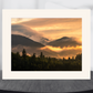 print of a foggy morning sunrise Adirondack Mountains 