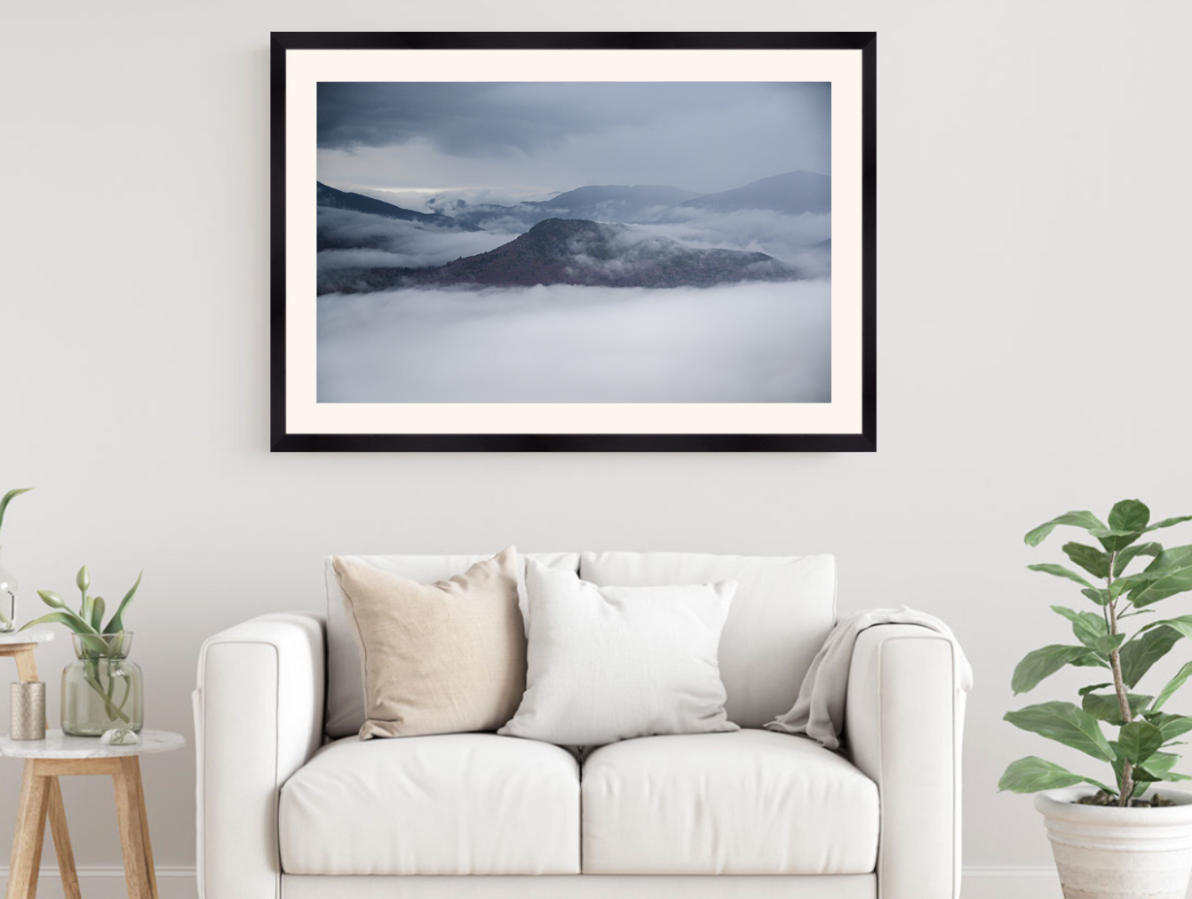 print of Mount Jo Above a Sea of Clouds