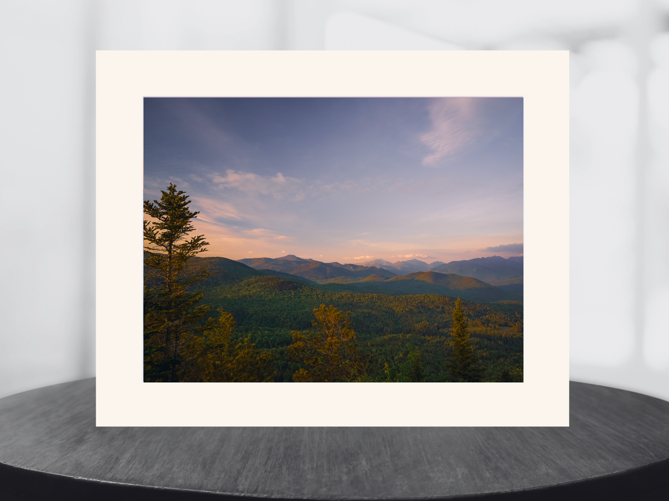 Print of a Sunrise in the Adirondack Mountains 