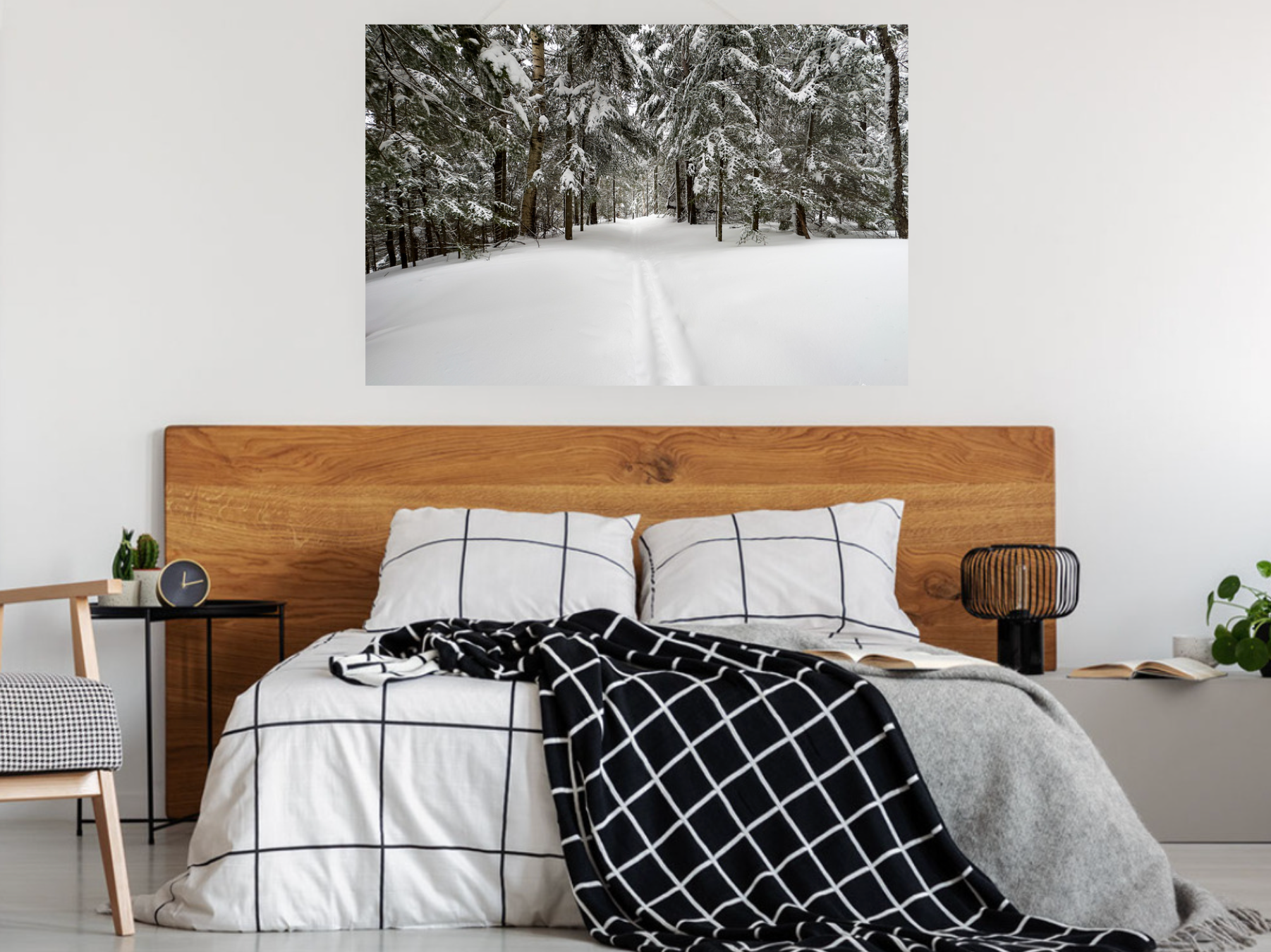 print of Ski Tracks in Powder Snow