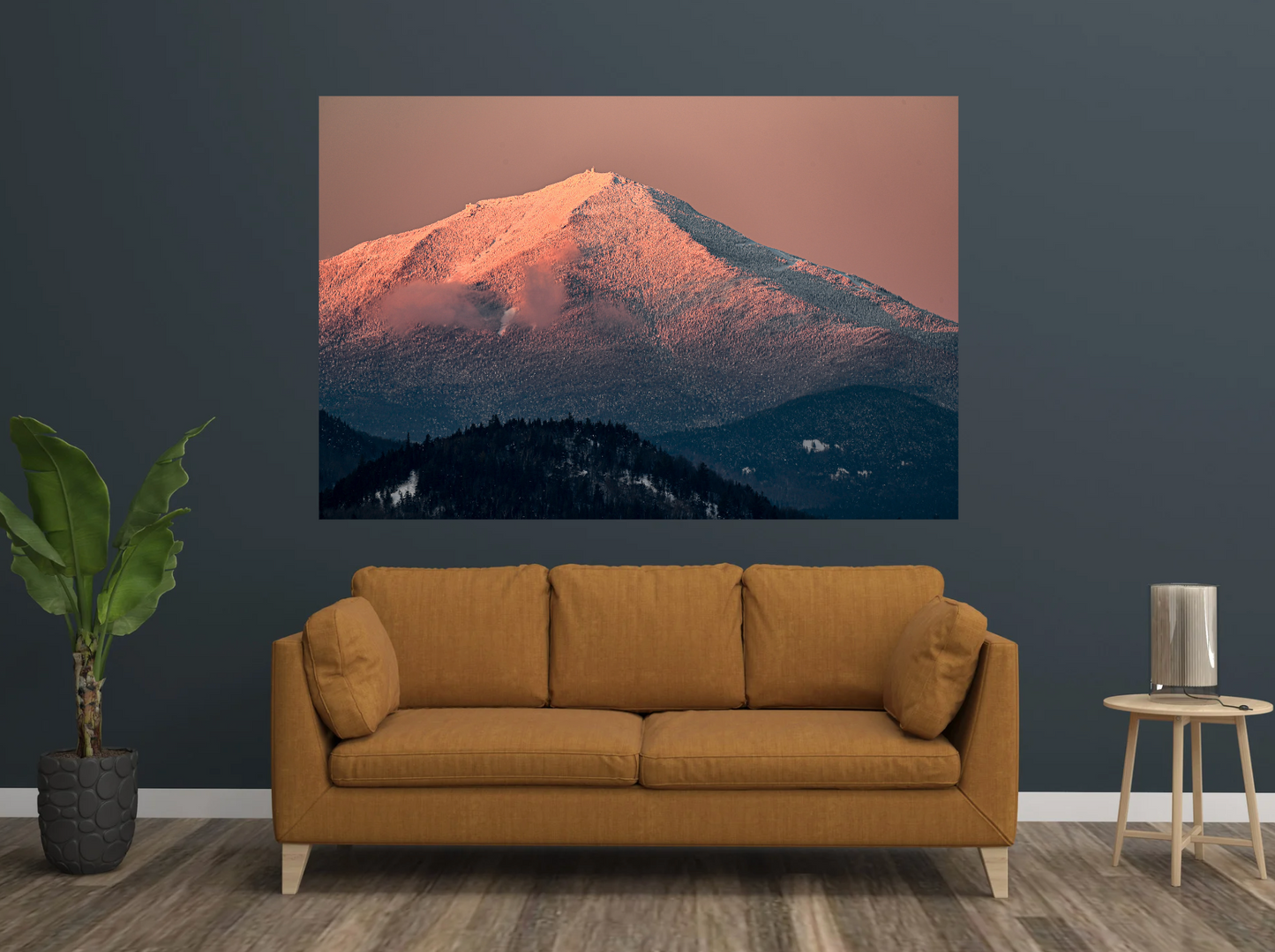 print of a Sunset Glow over Whiteface mountain 