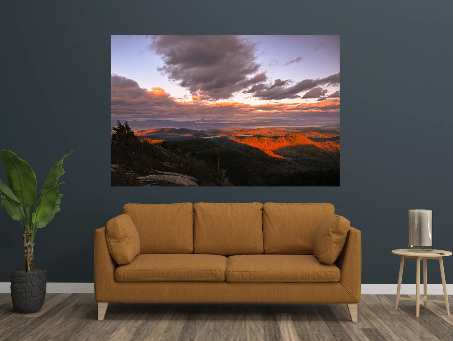 print of a Sunset from Poke-O-Moonshine Adirondack Mountains 