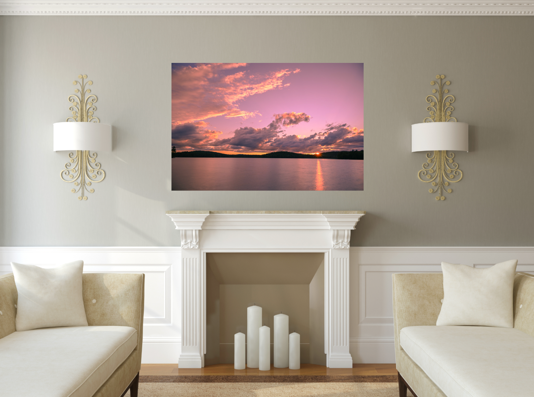 print of a Summer Sunset at Lake Colby