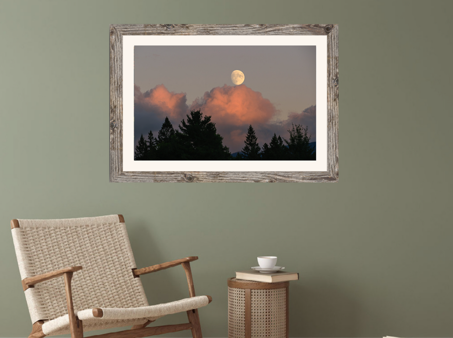 Print of a Waxing Harvest Moonrise