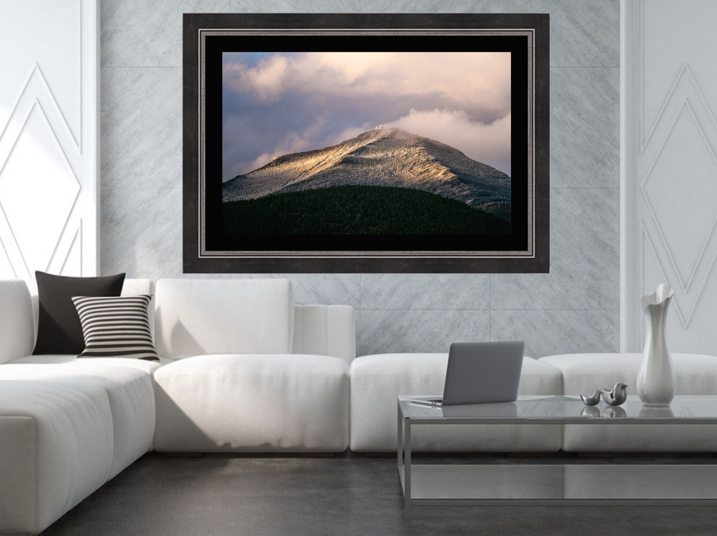print of Whiteface mountain with a Blanket of September Snow