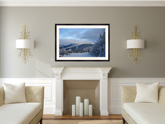 print of a Winter day from Veterans Memorial Highway on whiteface mountain