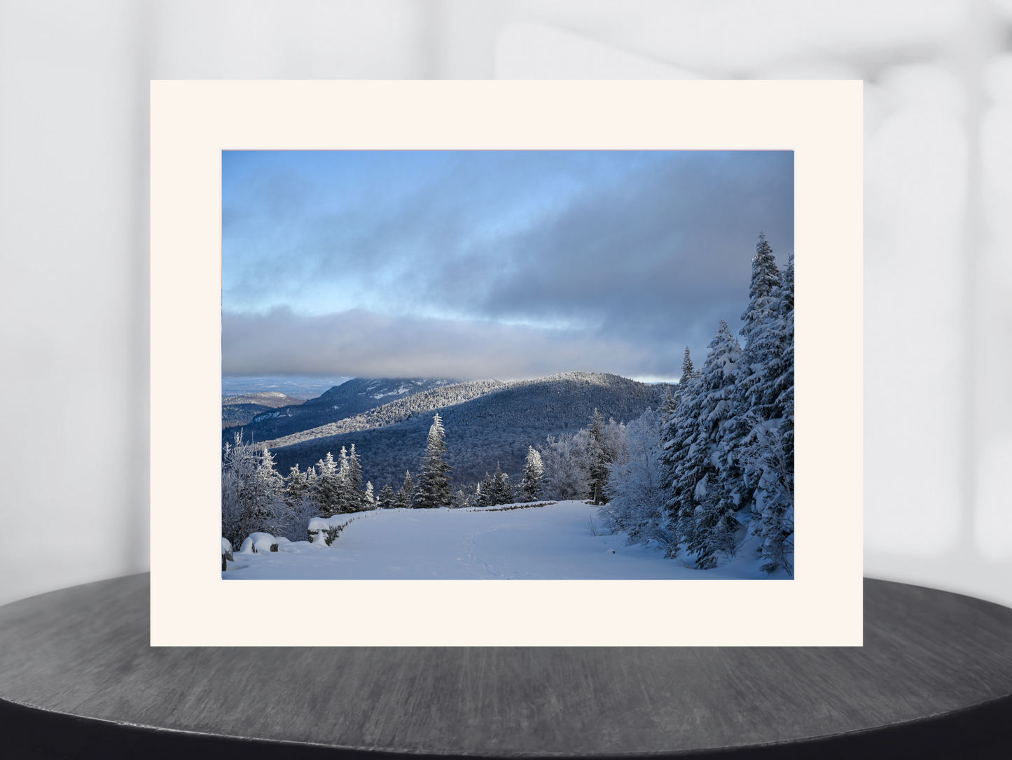 print of a Winter day from Veterans Memorial Highway on whiteface mountain