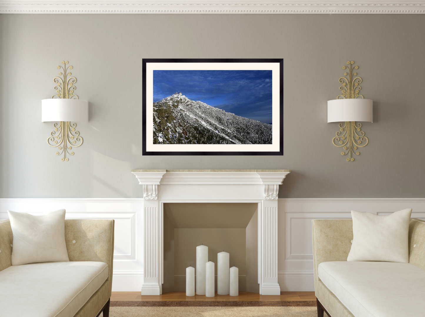 print of Whiteface mountain at Blue Hour