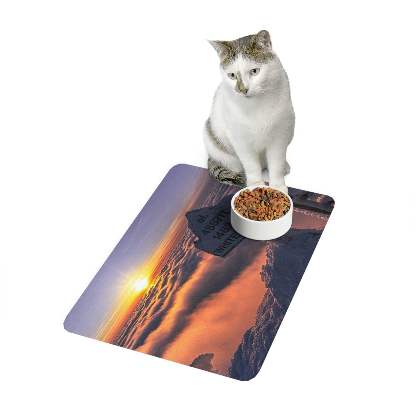 Pet Food Mat - Above it All, Whiteface