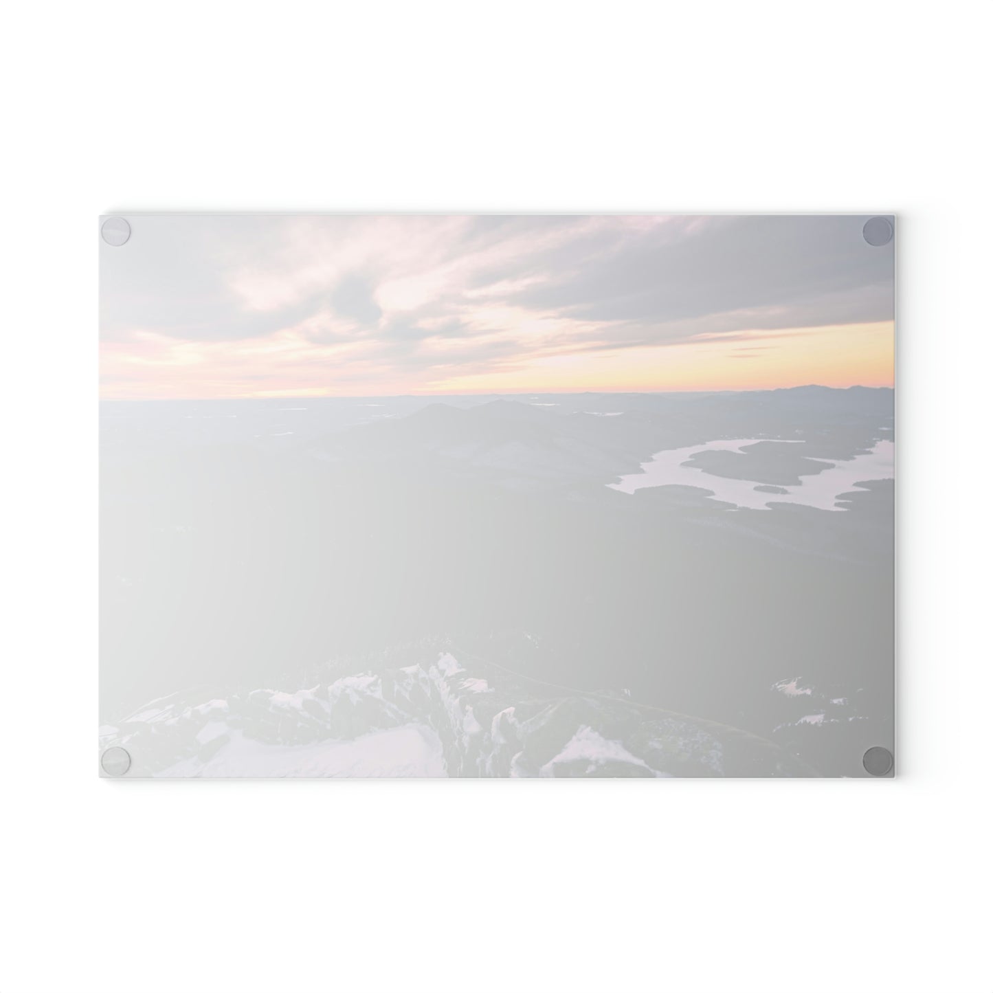 Glass Cutting Board - Lake Placid View, Whiteface Mt.