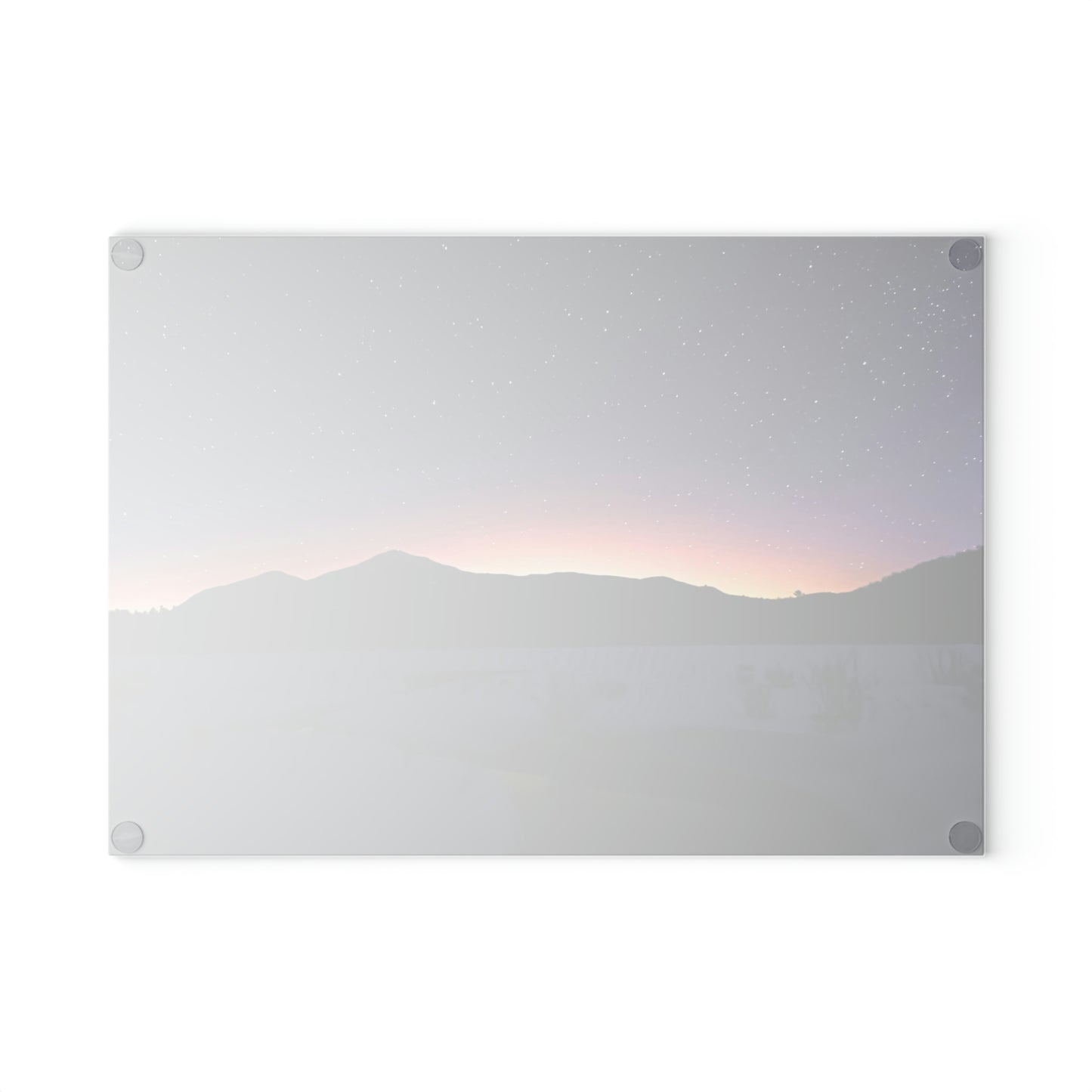 Glass Cutting Board - Starlit Aurora over Whiteface Mt.