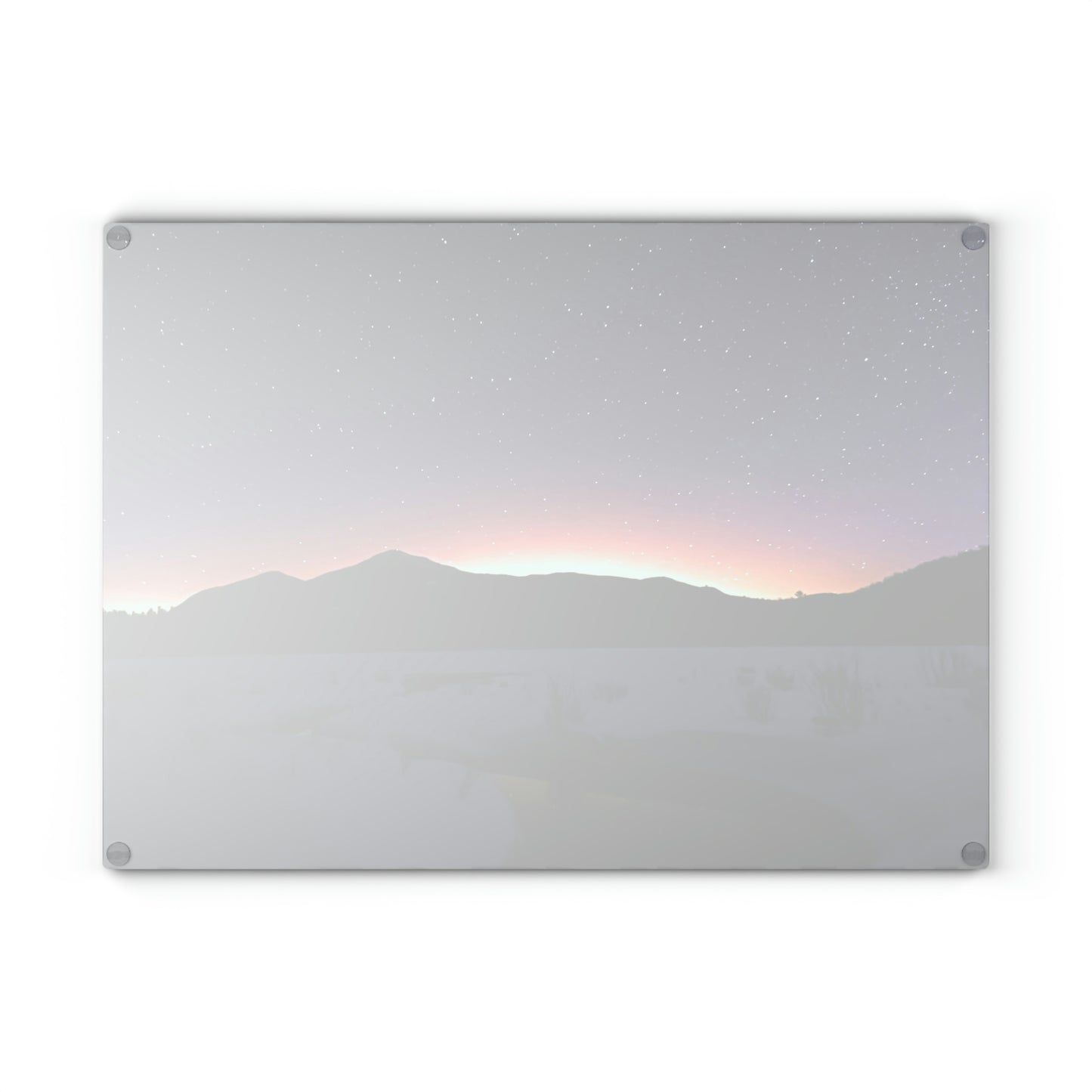 Glass Cutting Board - Starlit Aurora over Whiteface Mt.