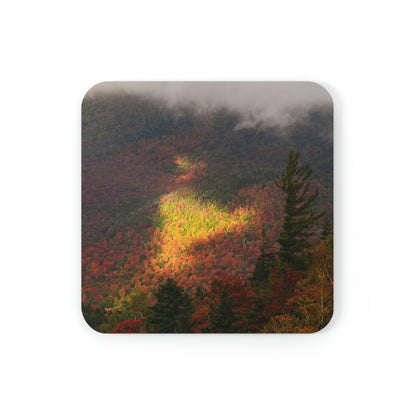 Cork Back Coaster - Adirondack Fall Fog & Foliage