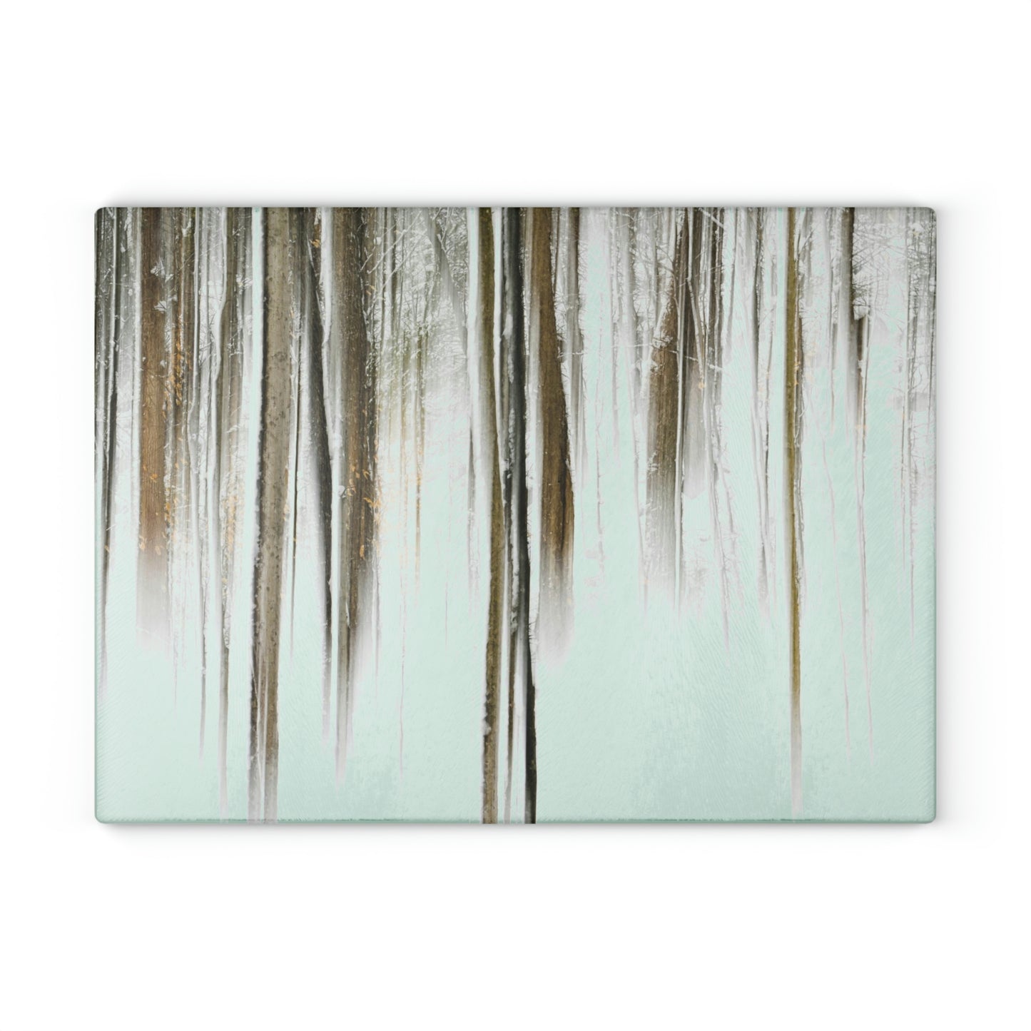 Glass Cutting Board - Abstract Winter Woods