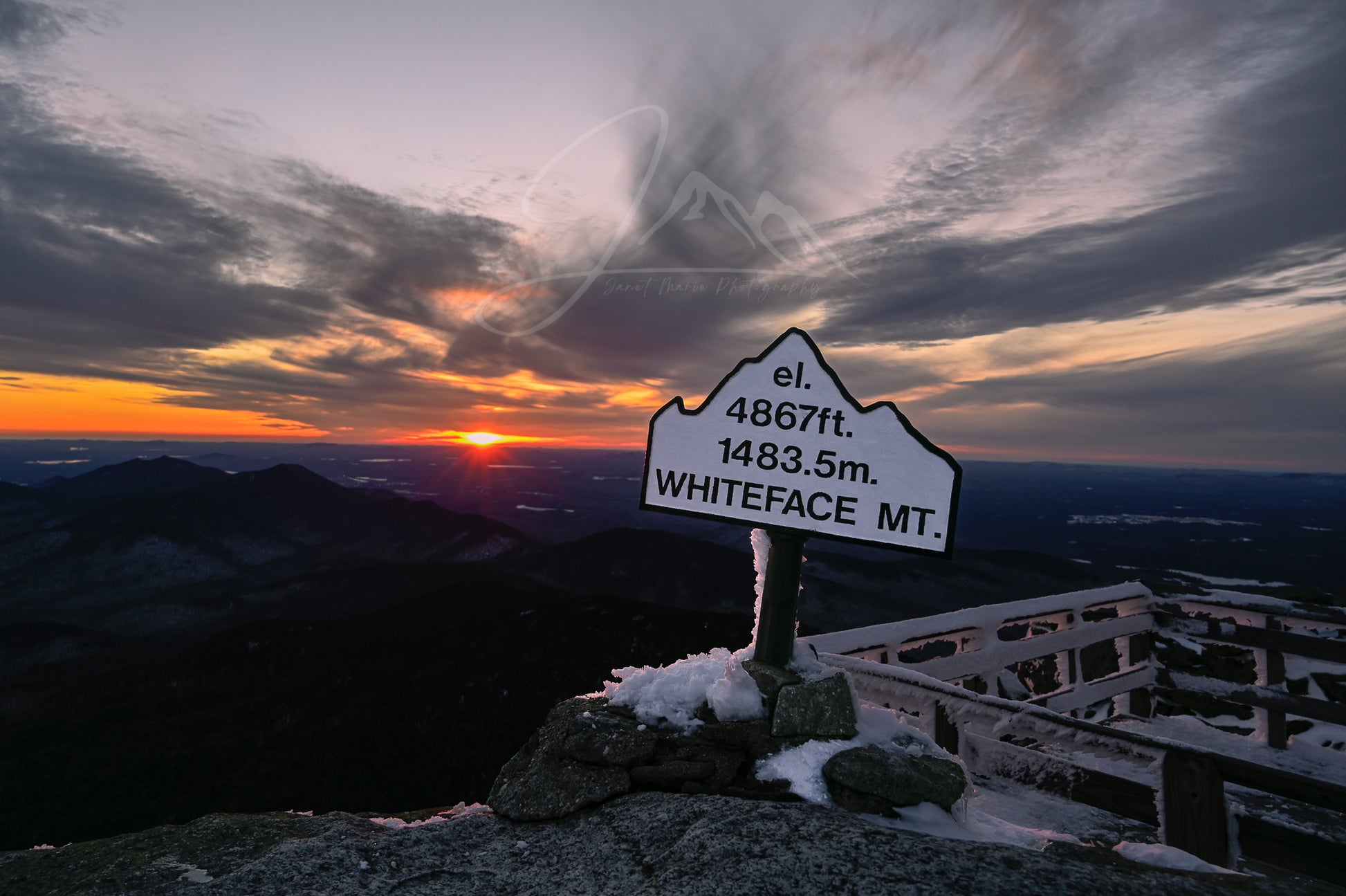 print of an Early Spring Sunset on Whiteface