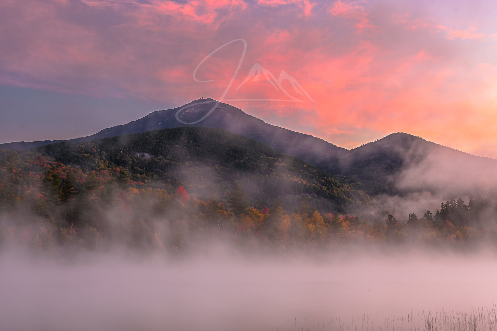 print of a Dreamy Autumn Morning in the Adirondack Mountains 