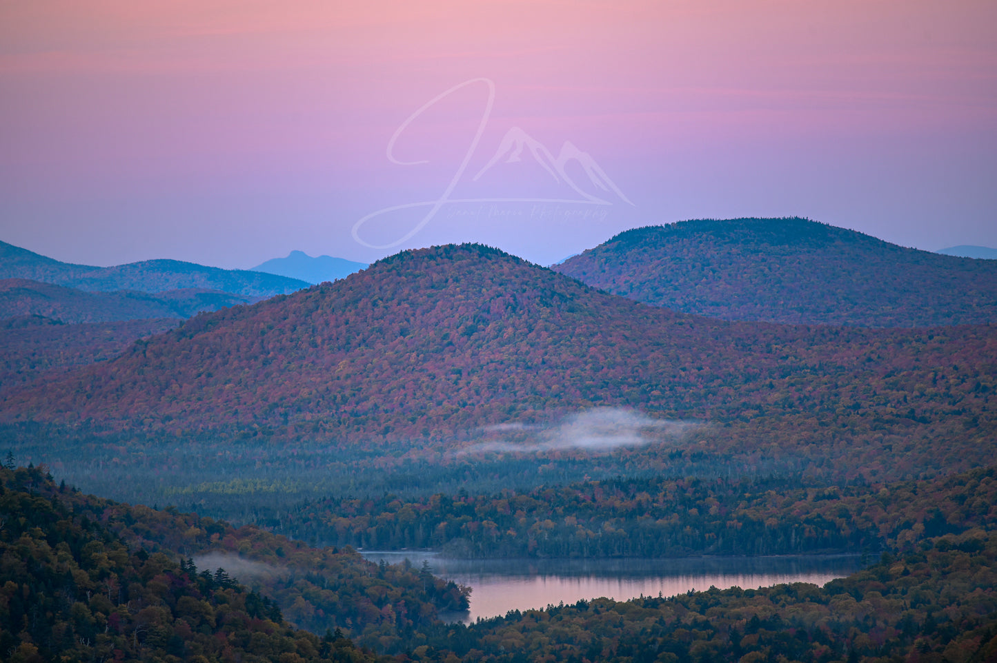 print of Sunrise from indian head in the adirondack mountains
