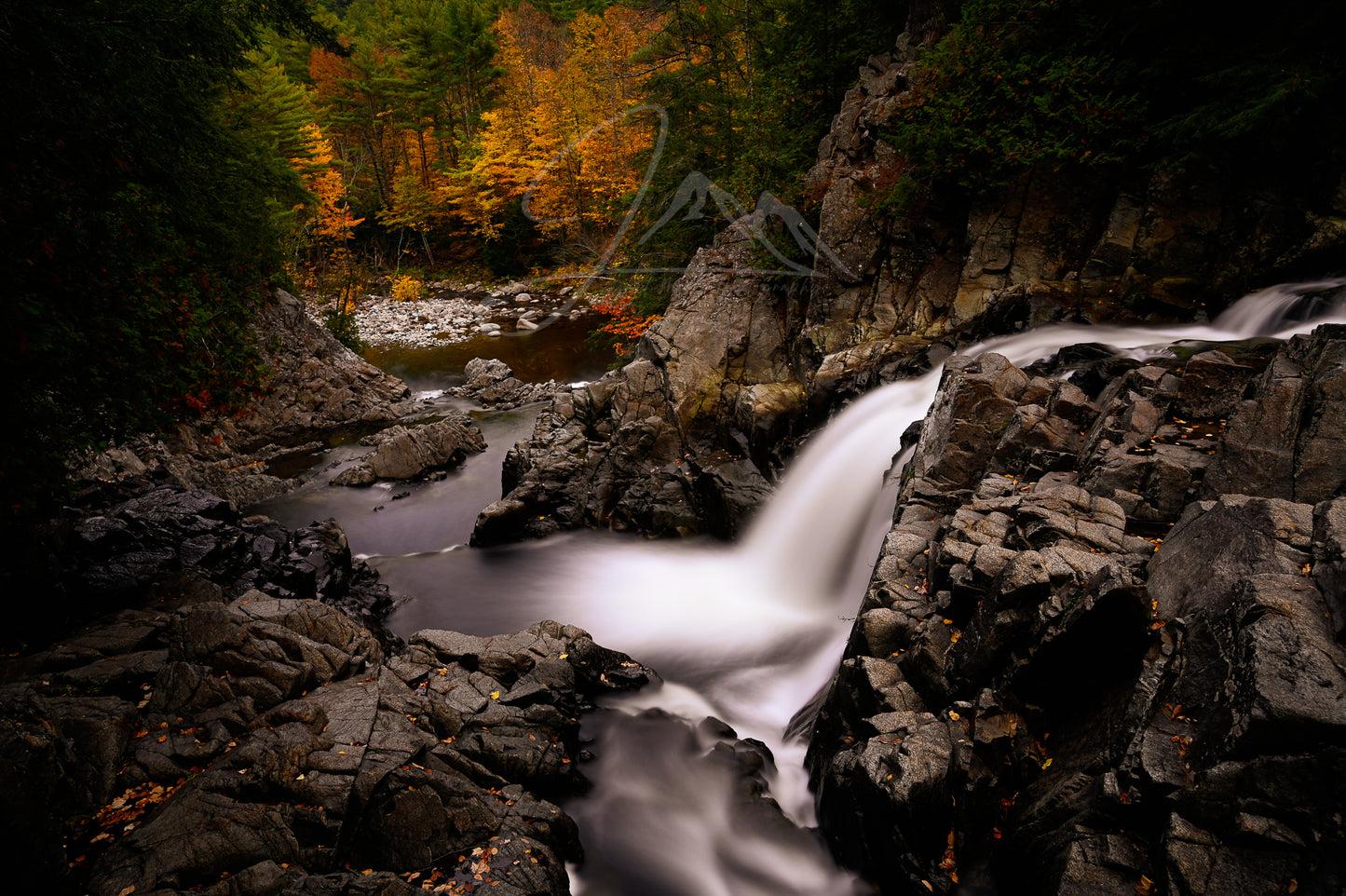 Autumn at Split Rock Falls Adirondack Mountains 