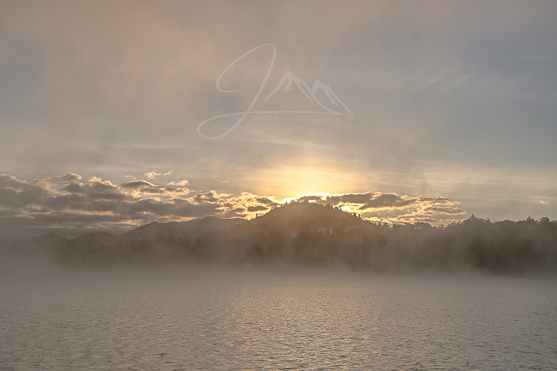 print of a Foggy Morning Sunrise over Cobble Hill