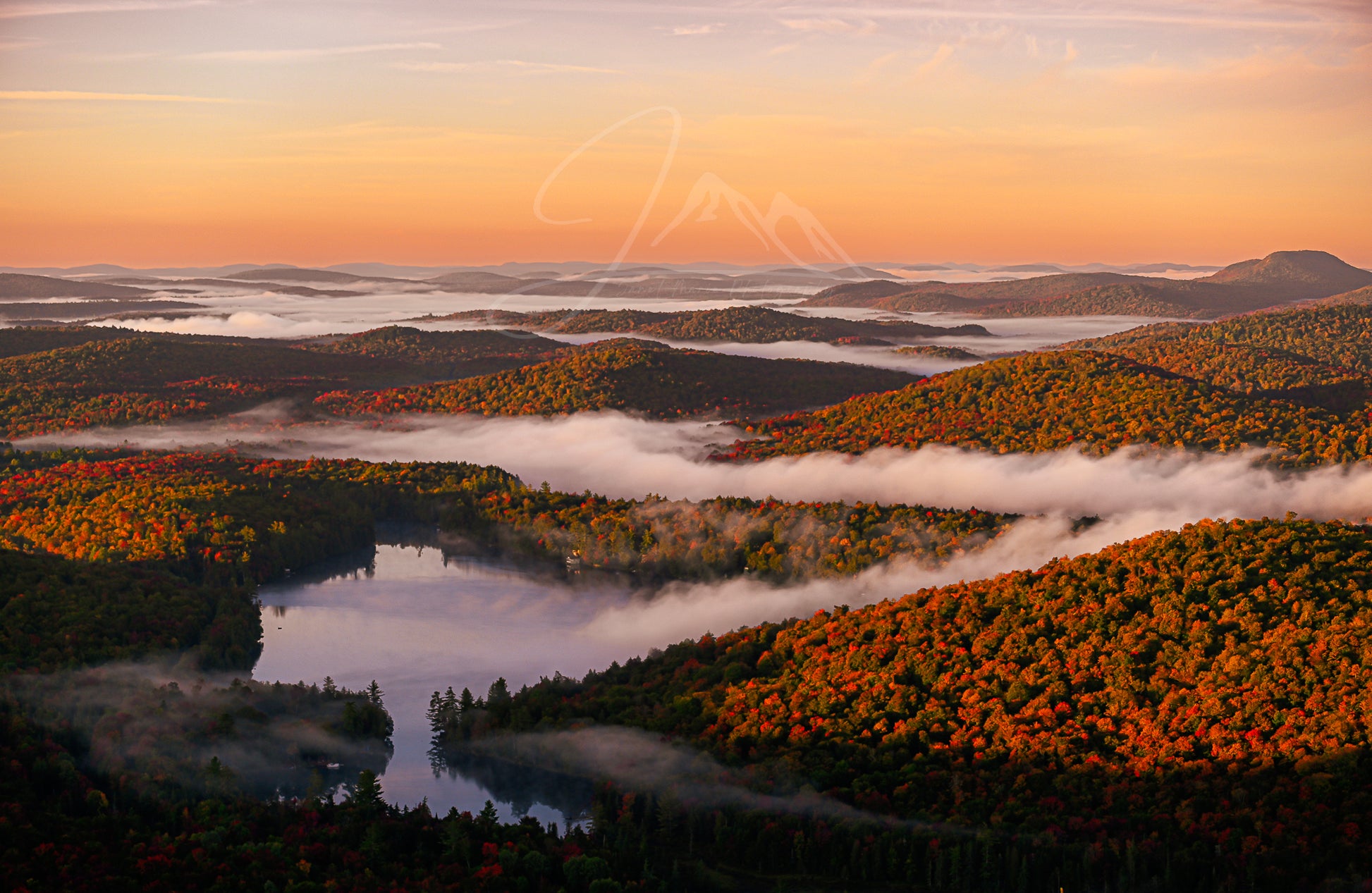 Autumn Sunrise Inversion Adirondack Mountains 