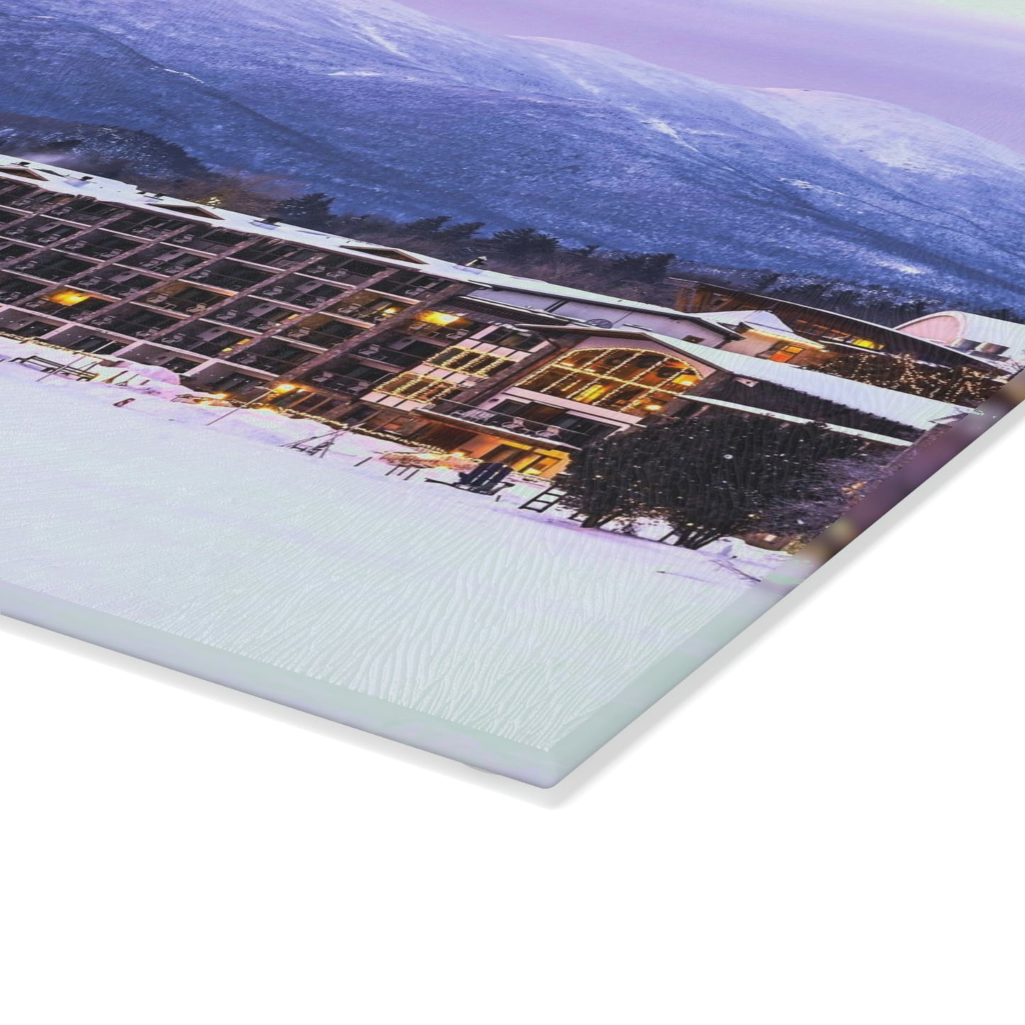 Glass Cutting Board - Frozen in Time, Mirror Lake