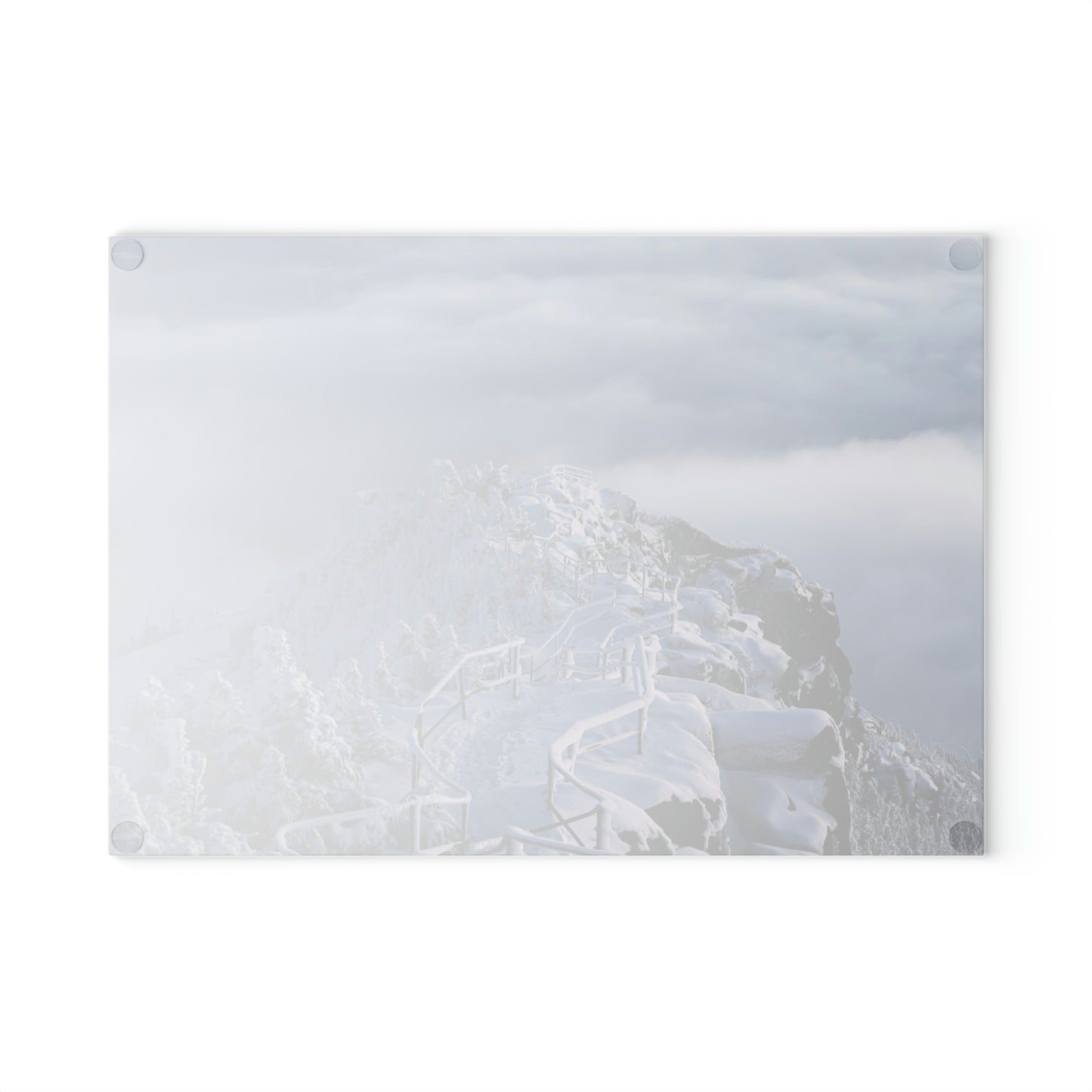 Glass Cutting Board - Whiteface Castle in the Clouds