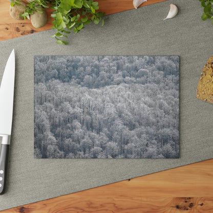 Glass Cutting Board - Frozen Trees