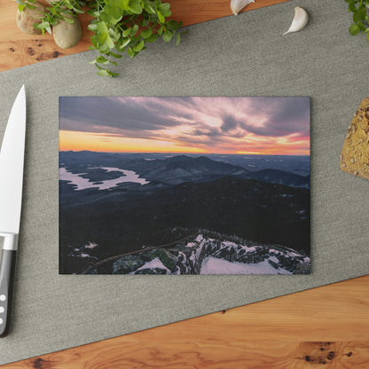 Glass Cutting Board - Lake Placid View, Whiteface Mt.